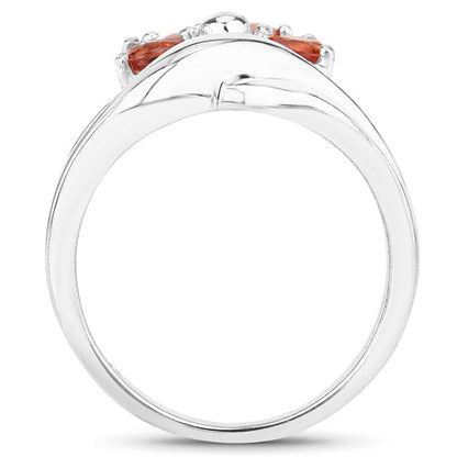1.68 Carat Genuine Orange Sapphire .925 Sterling Silver Ring Bids.com