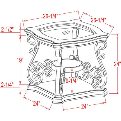 Traditional End Table Accent Bedside Nightstand DailySale