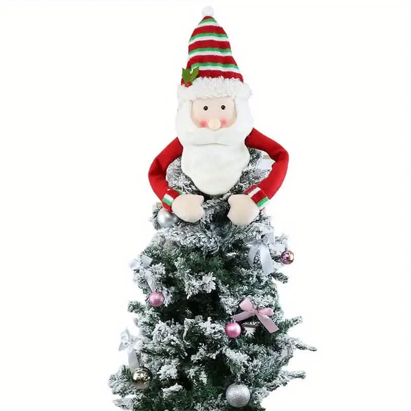 Traditional Wool Festive Christmas Tree Top Star and Snowman Decoration DailySale