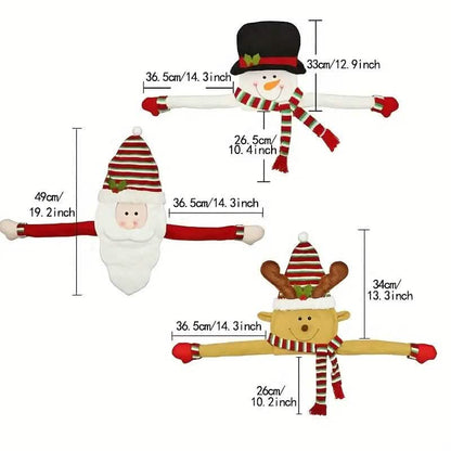 Traditional Wool Festive Christmas Tree Top Star and Snowman Decoration DailySale