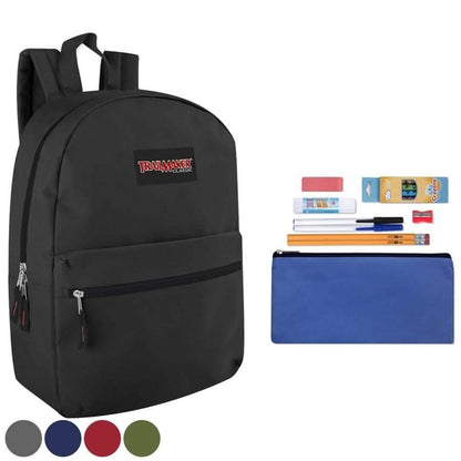 Trailmaker Classic 17 Inch Backpack + 12 Piece School Supply Kit DailySale