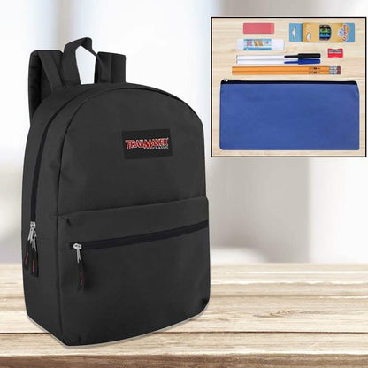 Trailmaker Classic 17 Inch Backpack + 12 Piece School Supply Kit DailySale