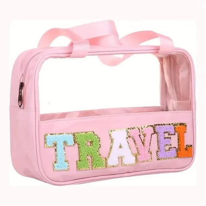 Transparent Letter Pattern Makeup Bag with Handle DailySale