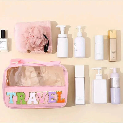 Transparent Letter Pattern Makeup Bag with Handle DailySale