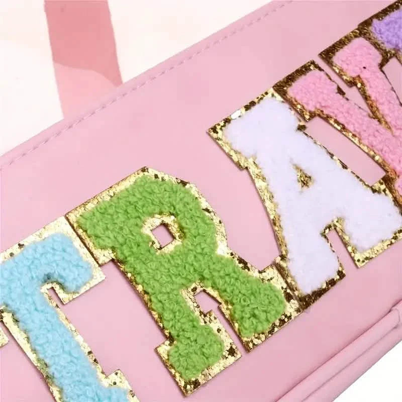 Transparent Letter Pattern Makeup Bag with Handle DailySale