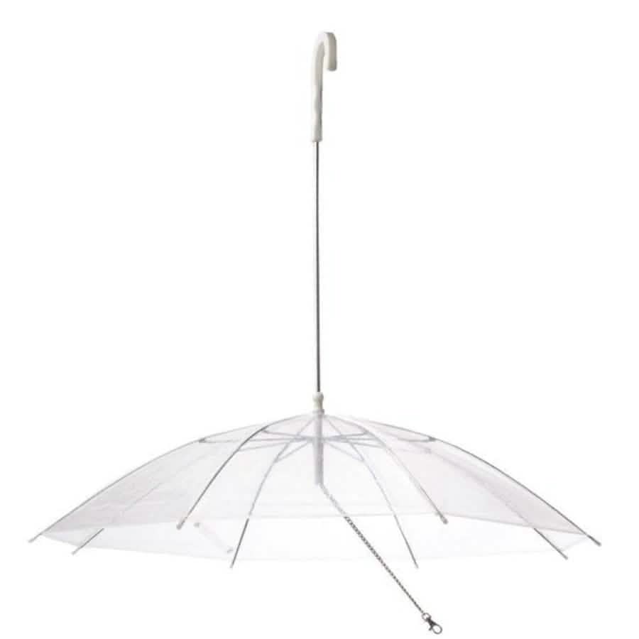 Transparent Outdoor Dog or Puppy Umbrella with Chain Leash DailySale