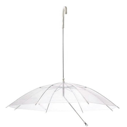 Transparent Outdoor Dog or Puppy Umbrella with Chain Leash DailySale