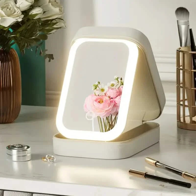 Travel Compact Touch Screen Tabletop Cosmetic Makeup Mirror with LED and 1200mAh DailySale