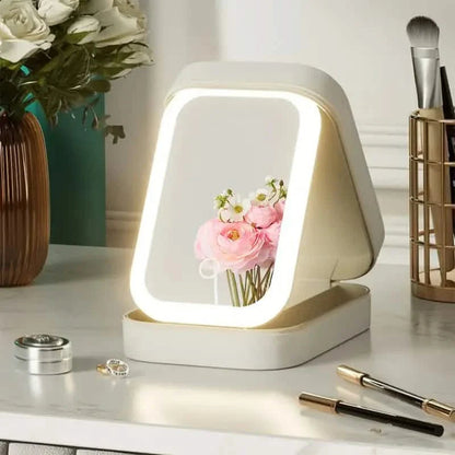 Travel Compact Touch Screen Tabletop Cosmetic Makeup Mirror with LED and 1200mAh DailySale