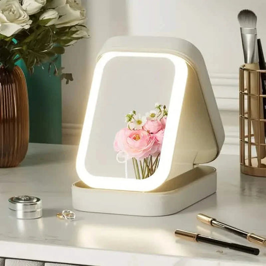Travel Compact Touch Screen Tabletop Cosmetic Makeup Mirror with LED and 1200mAh DailySale