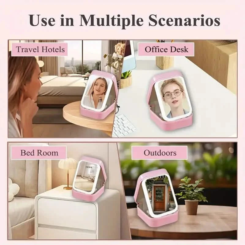 Travel Compact Touch Screen Tabletop Cosmetic Makeup Mirror with LED and 1200mAh DailySale