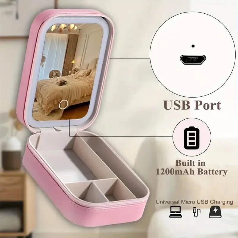 Travel Compact Touch Screen Tabletop Cosmetic Makeup Mirror with LED and 1200mAh DailySale
