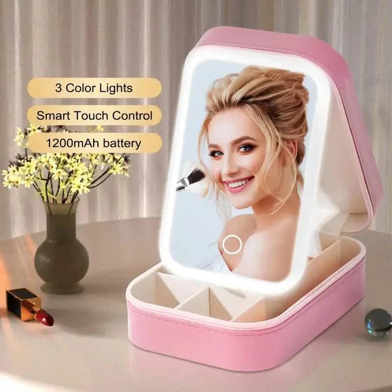Travel Compact Touch Screen Tabletop Cosmetic Makeup Mirror with LED and 1200mAh DailySale