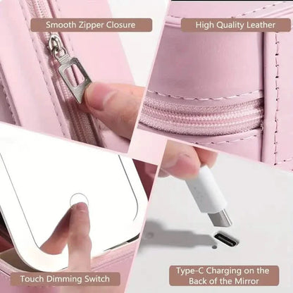 Travel Compact Touch Screen Tabletop Cosmetic Makeup Mirror with LED and 1200mAh DailySale
