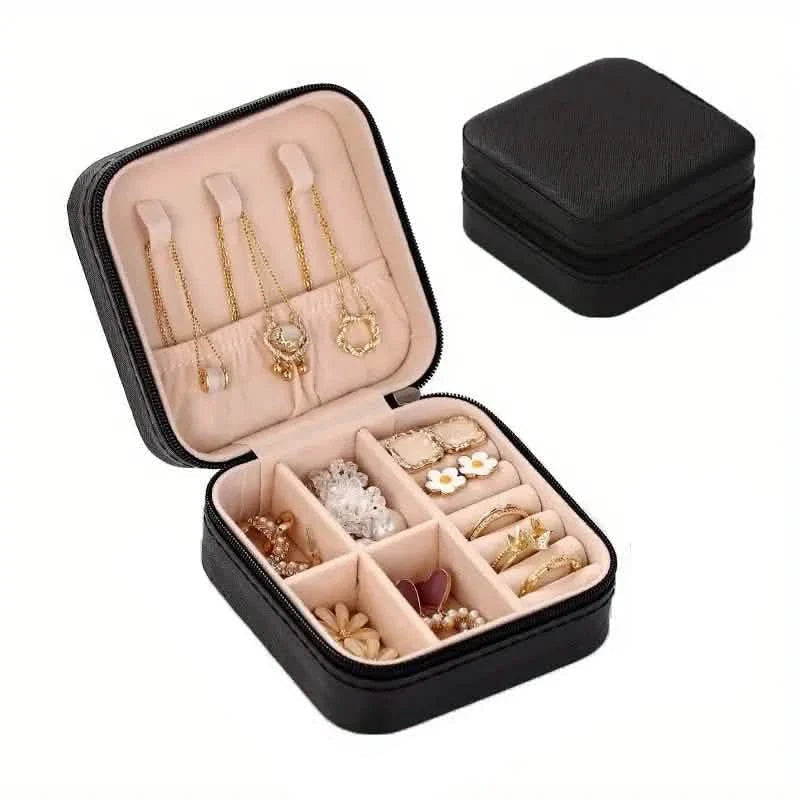 Travel-Friendly Jewelry Organizer - PU Leather Compact Jewelry Box DailySale