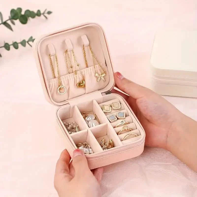 Travel-Friendly Jewelry Organizer - PU Leather Compact Jewelry Box DailySale
