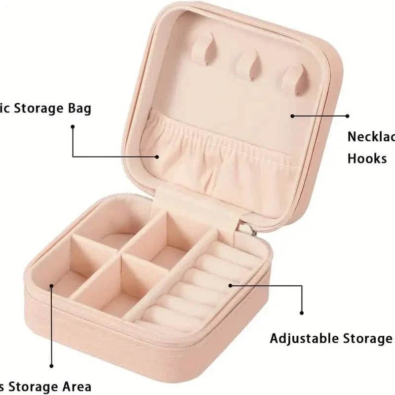 Travel-Friendly Jewelry Organizer - PU Leather Compact Jewelry Box DailySale