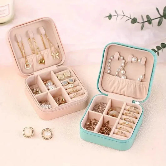 Travel-Friendly Jewelry Organizer - PU Leather Compact Jewelry Box DailySale