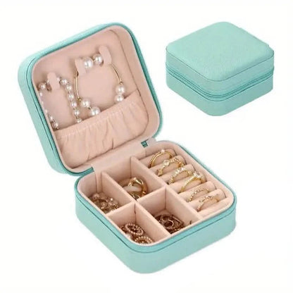 Travel-Friendly Jewelry Organizer - PU Leather Compact Jewelry Box DailySale