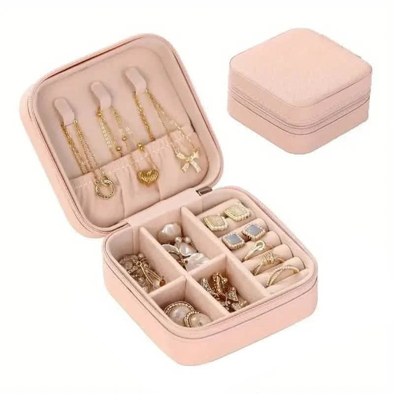 Travel-Friendly Jewelry Organizer - PU Leather Compact Jewelry Box DailySale