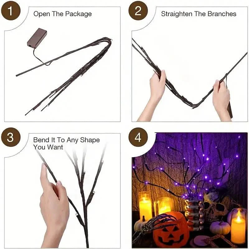 Tree Lamp Decoration Lights, 20 LED Purple Willow Branch Light DailySale