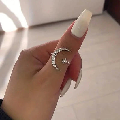Trendy Cuff Ring Moon and Sun Design DailySale