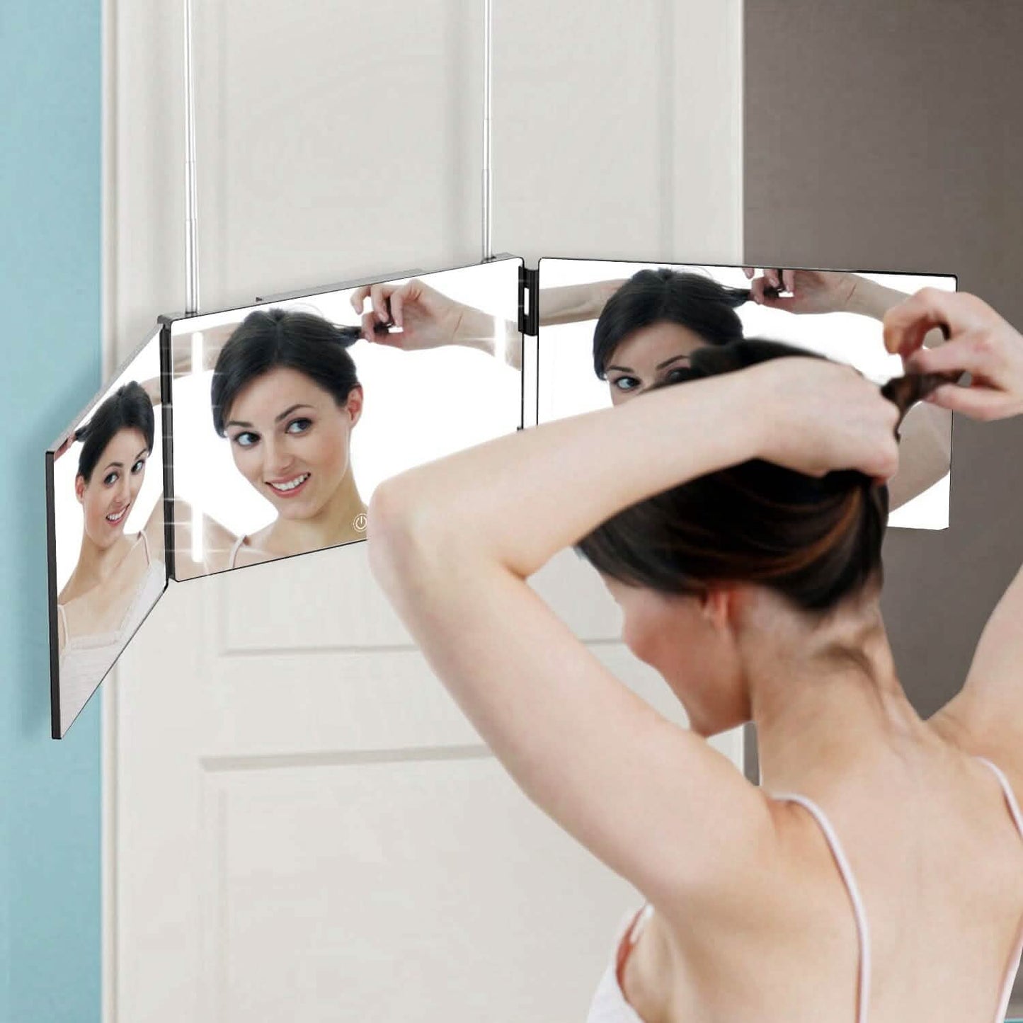 Tri-Fold Mirror with Telescopic Hanger DailySale