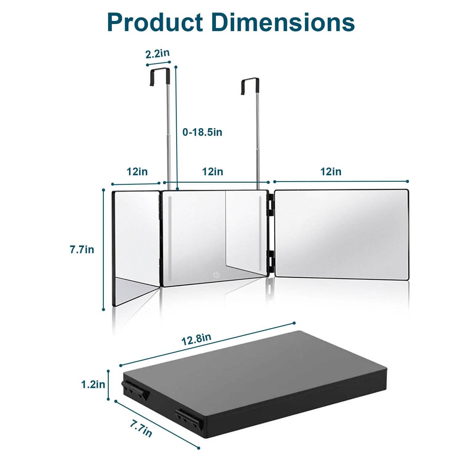Tri-Fold Mirror with Telescopic Hanger DailySale