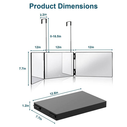 Tri-Fold Mirror with Telescopic Hanger DailySale