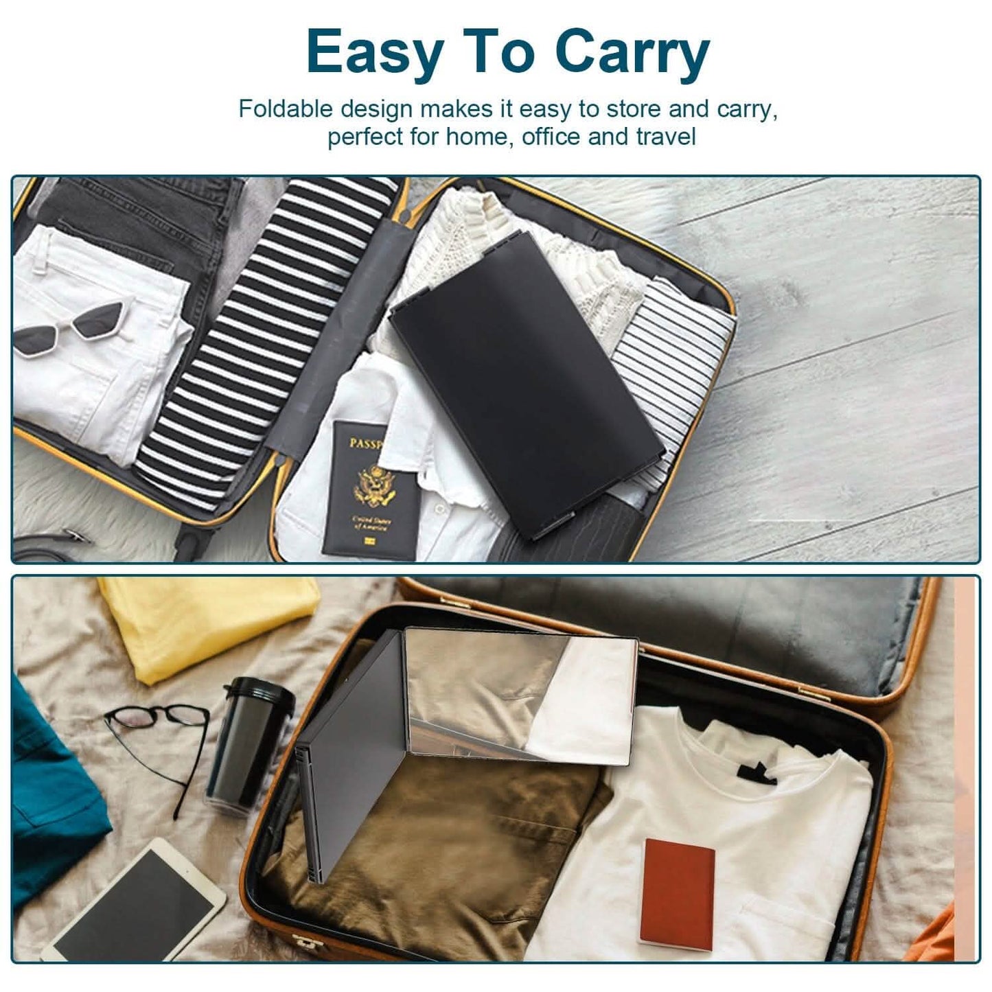 Tri-Fold Mirror with Telescopic Hanger DailySale