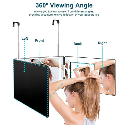 Tri-Fold Mirror with Telescopic Hanger DailySale