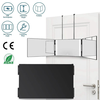 Tri-Fold Mirror with Telescopic Hanger DailySale