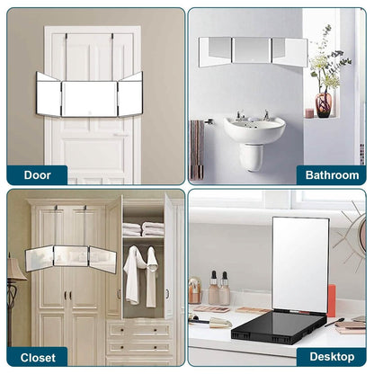 Tri-Fold Mirror with Telescopic Hanger DailySale
