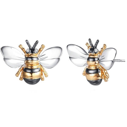 Tri-Tone Bumble Bee Stud Earrings Made with Swarovski Elements DailySale