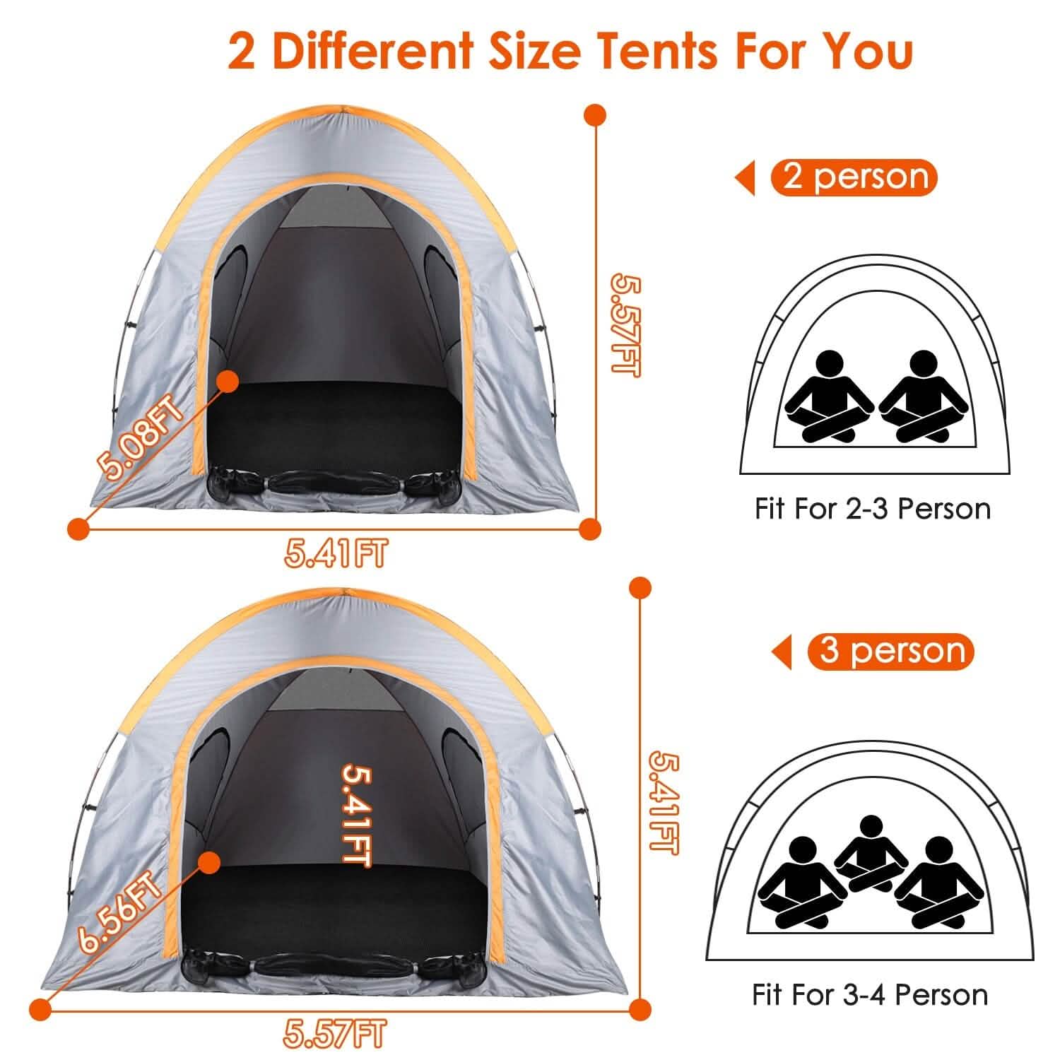 Truck Bed Tent Waterproof Windproof Pickup Truck Tent with Carry Bag DailySale