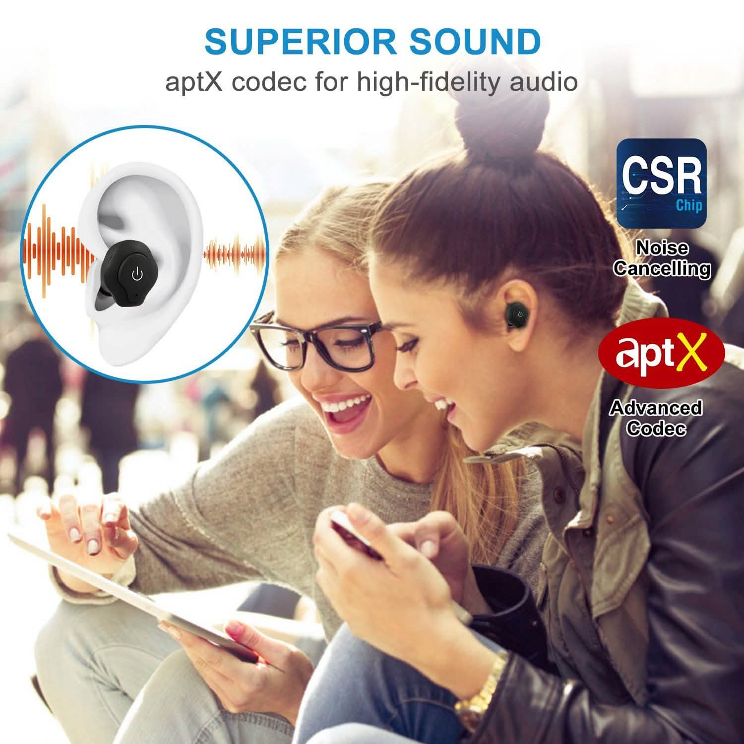 True Wireless Earbuds CSR v4.2 In-Ear Stereo Headsets DailySale