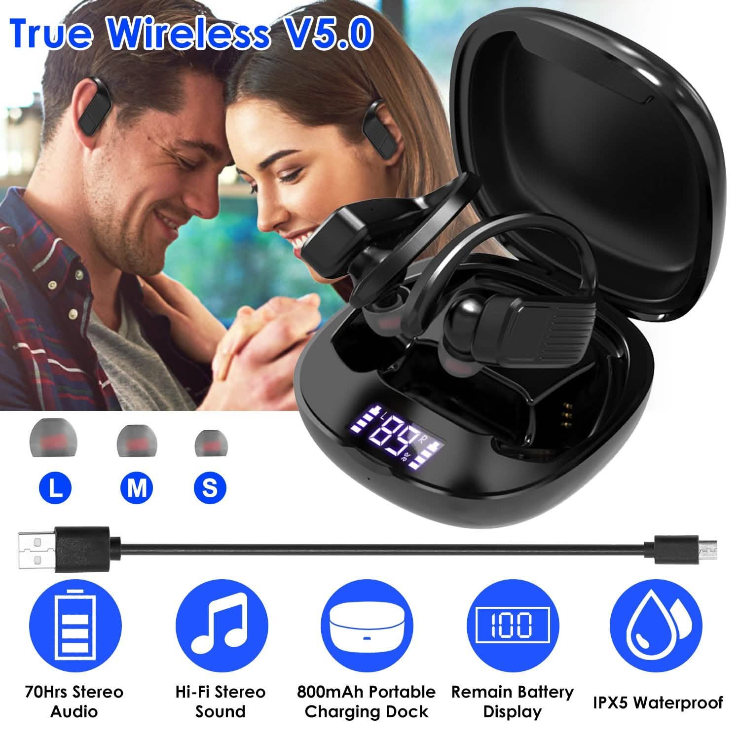 True Wireless Earbuds v5.0 TWS Stereo Earphones Headset DailySale