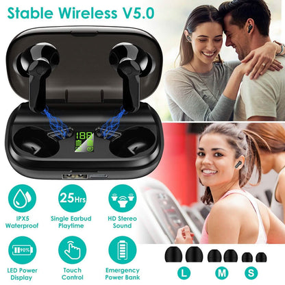 True Wireless V5.0 Earbuds IPX 5 Water Resistant DailySale