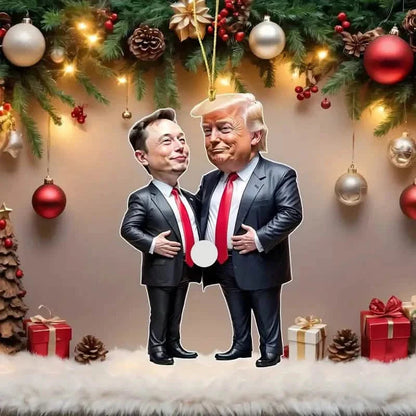 Trump & Musk Acrylic Hanging Ornament DailySale