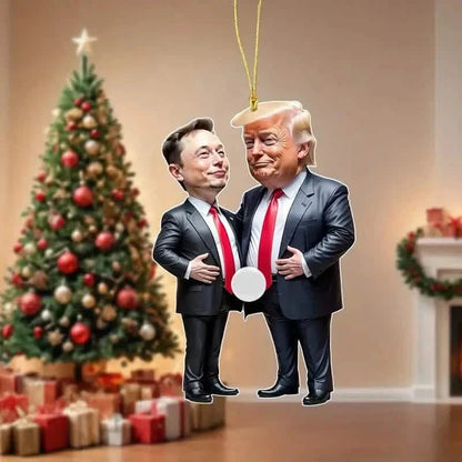 Trump & Musk Acrylic Hanging Ornament DailySale