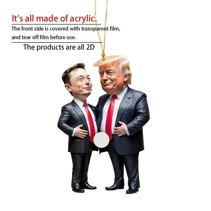 Trump & Musk Acrylic Hanging Ornament DailySale