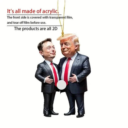 Trump & Musk Acrylic Hanging Ornament DailySale