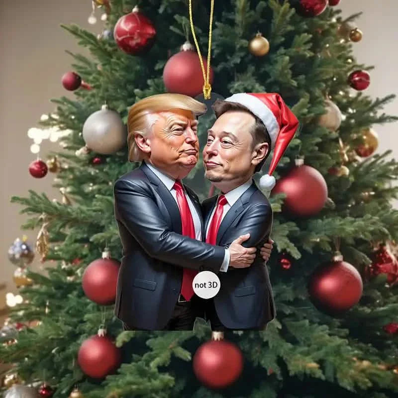 Trump & Musk Photo Acrylic Ornament Versatile Hanging Decor DailySale