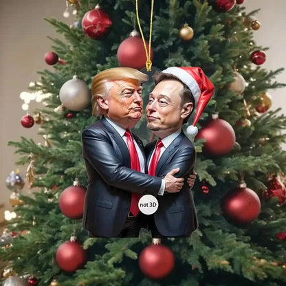 Trump & Musk Photo Acrylic Ornament Versatile Hanging Decor DailySale