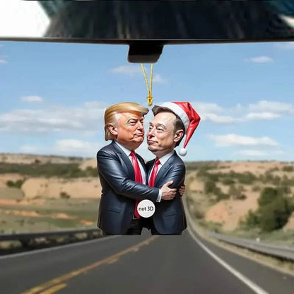 Trump & Musk Photo Acrylic Ornament Versatile Hanging Decor DailySale