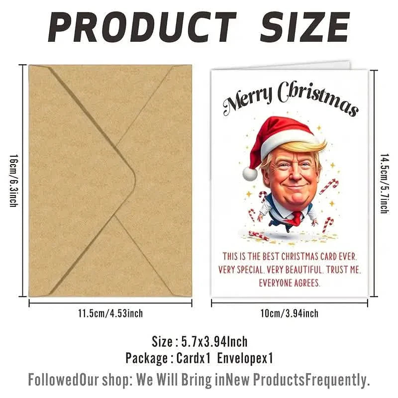 Trump Themed Christmas Greeting Card with Envelope DailySale