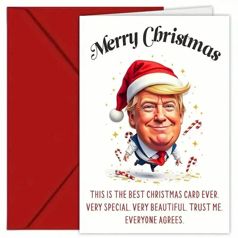 Trump Themed Christmas Greeting Card with Envelope DailySale