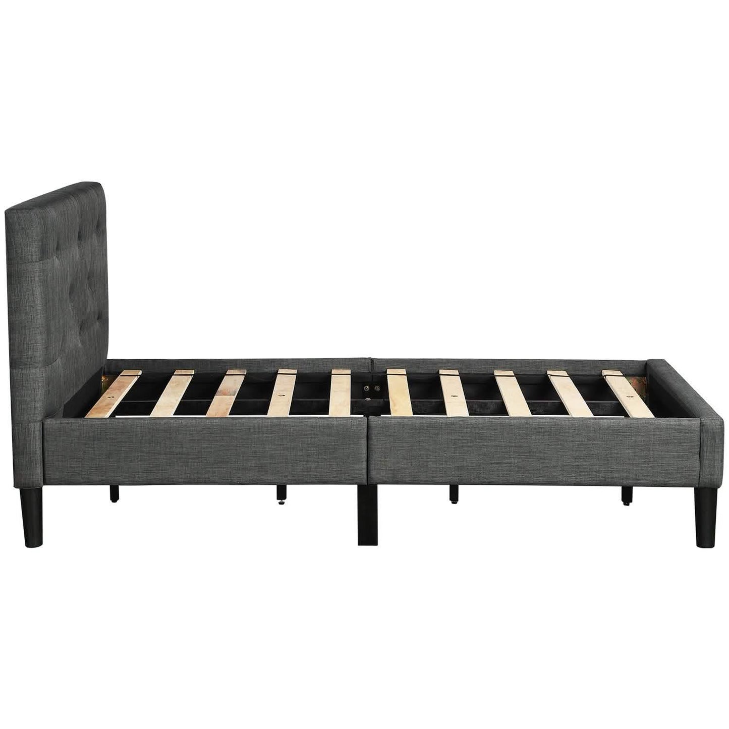 Tufted Platform Bed, Twin Size Button Upholstered Platform Bed DailySale