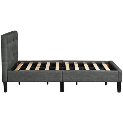 Tufted Platform Bed, Twin Size Button Upholstered Platform Bed DailySale
