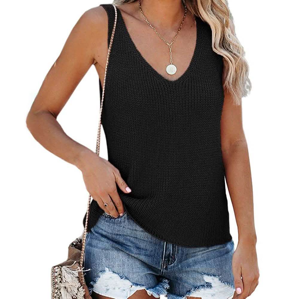 Tutorutor Women's Sleeveless V Neck Sweater DailySale